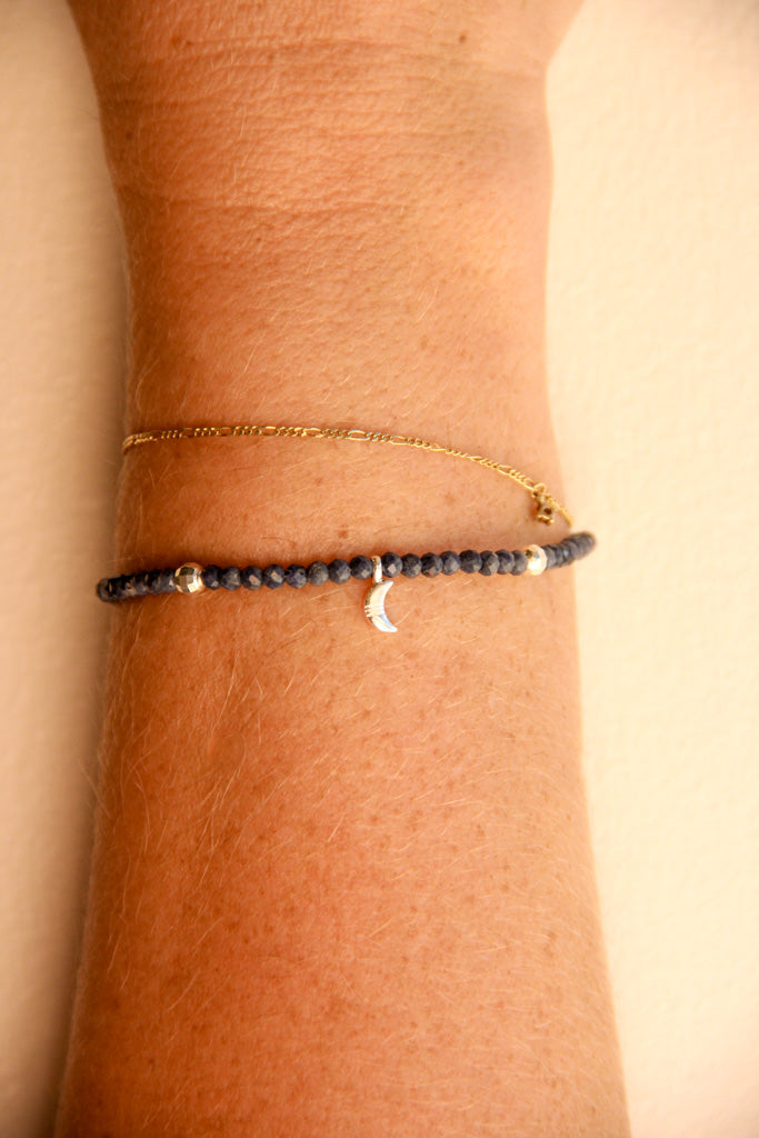 beaded blue sapphire birthstone silver handmade bracelet sierra winter