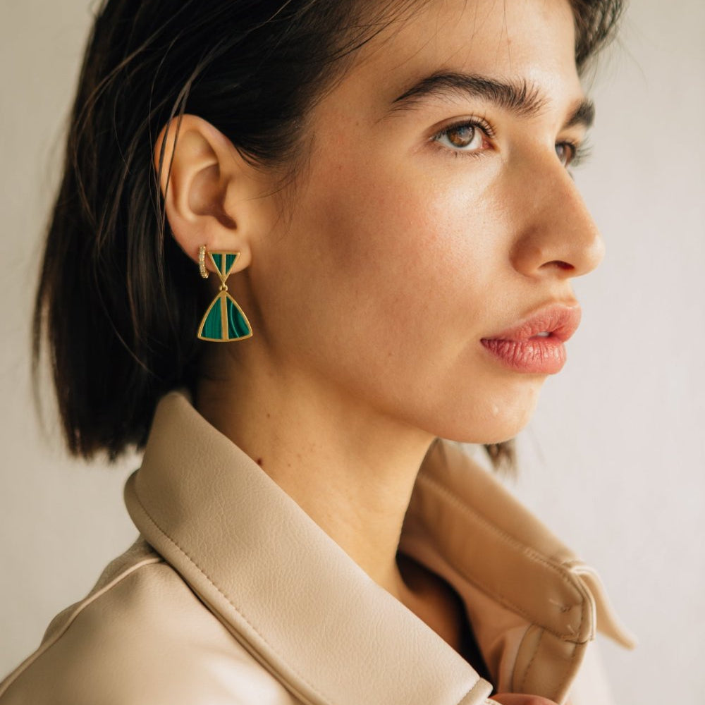 
                      
                        malachite and gold statement jolene earrings
                      
                    