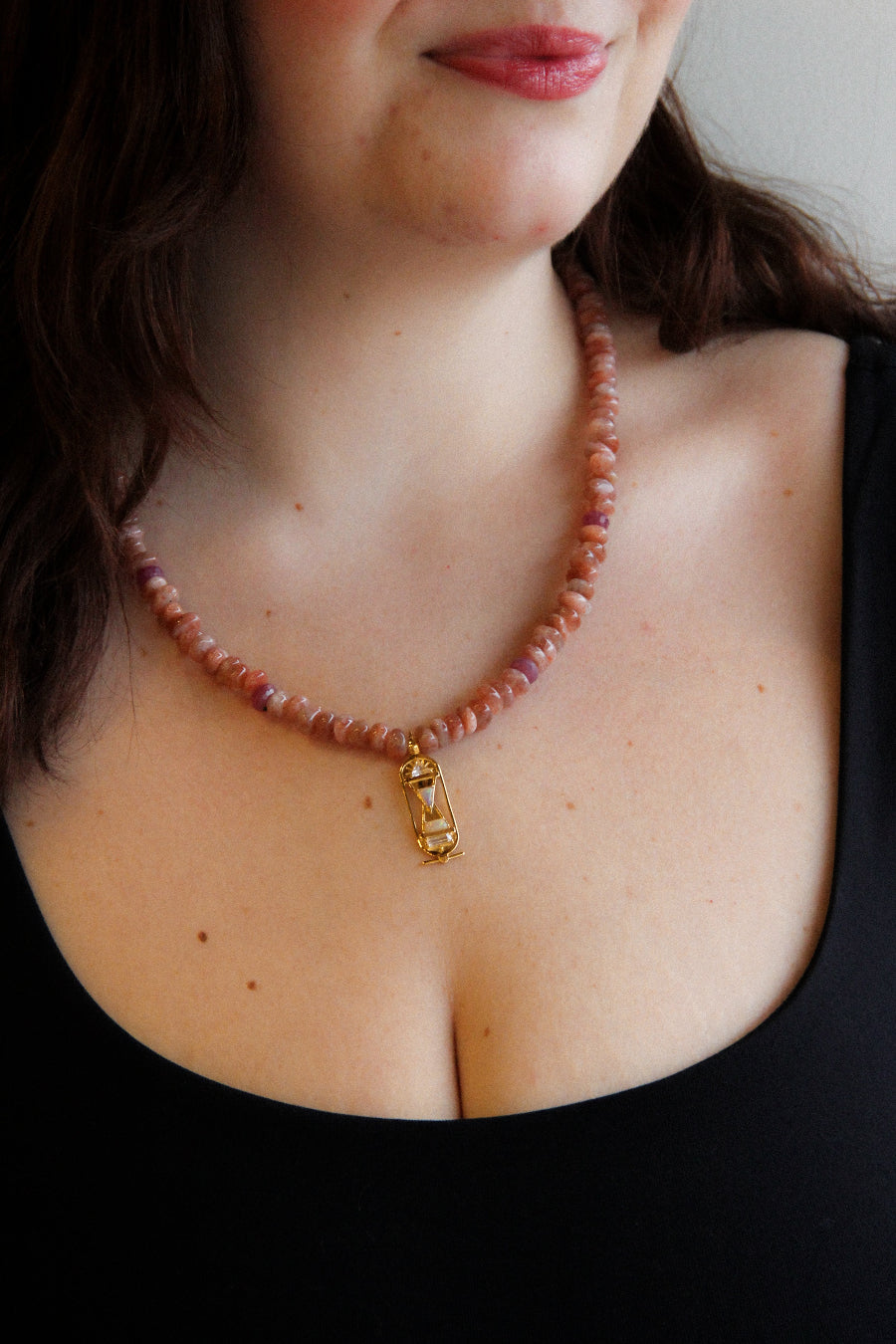 handmade beaded sunstone funky fresh necklace sierra winter