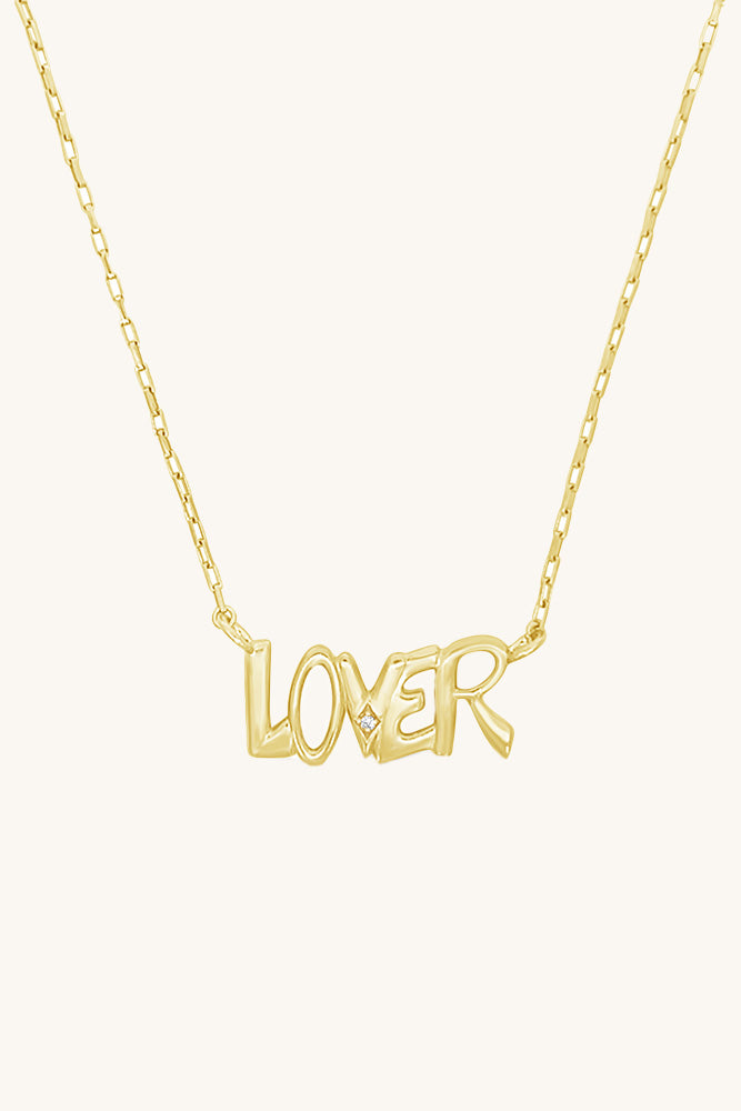 gold vermeil bubble letters lover necklace sierra winter