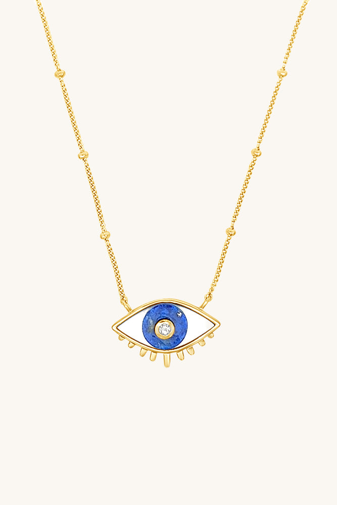 gold vermeil and lapis lover's eye necklace sierra winter