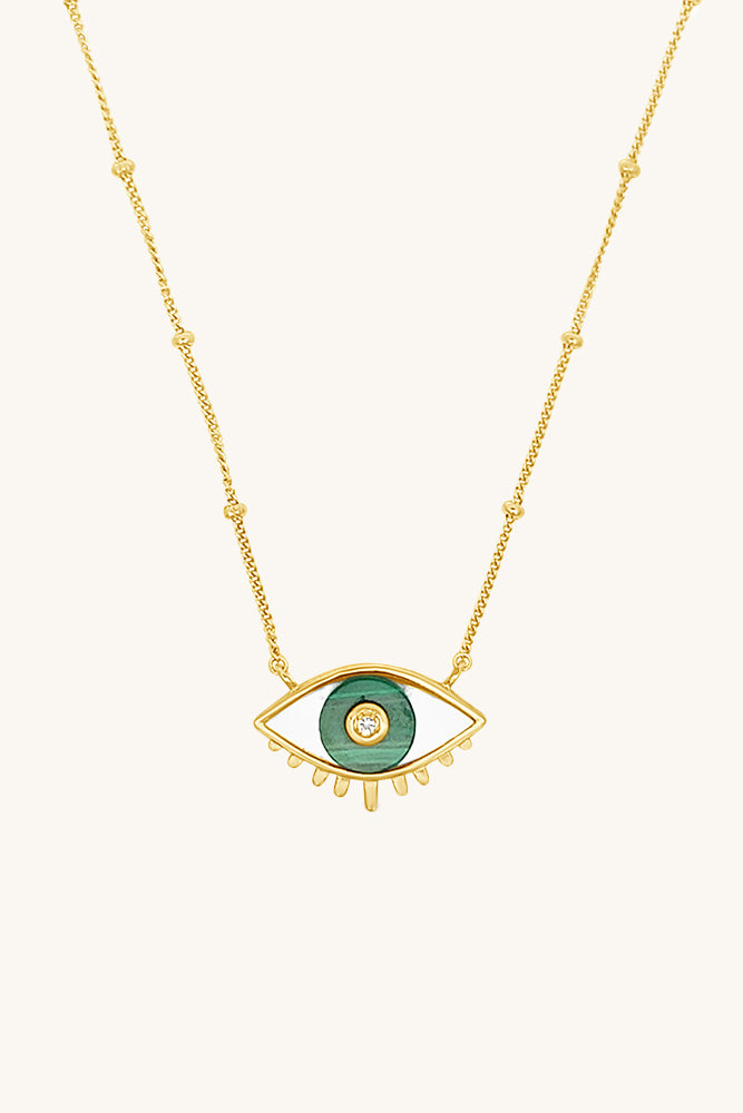 gold vermeil and malachite lover's eye necklace sierra winter