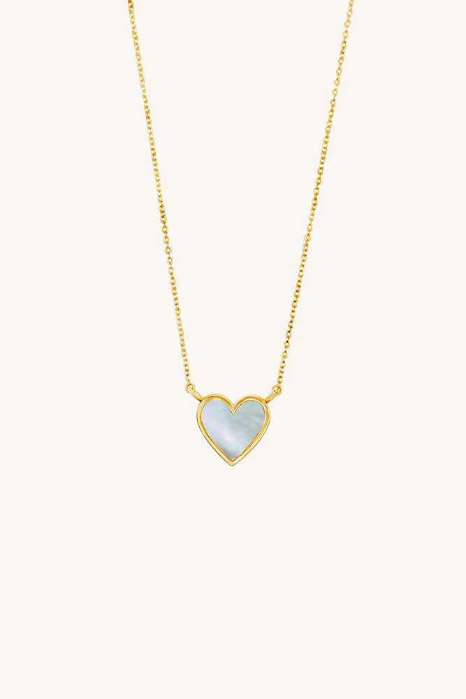 
                      
                        gold vermeil and mother of pearl heart pendant Lovestruck Necklace
                      
                    