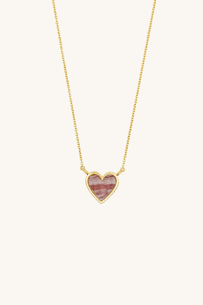 
                      
                        gold vermeil and rhodochrosite heart pendant Lovestruck Necklace
                      
                    