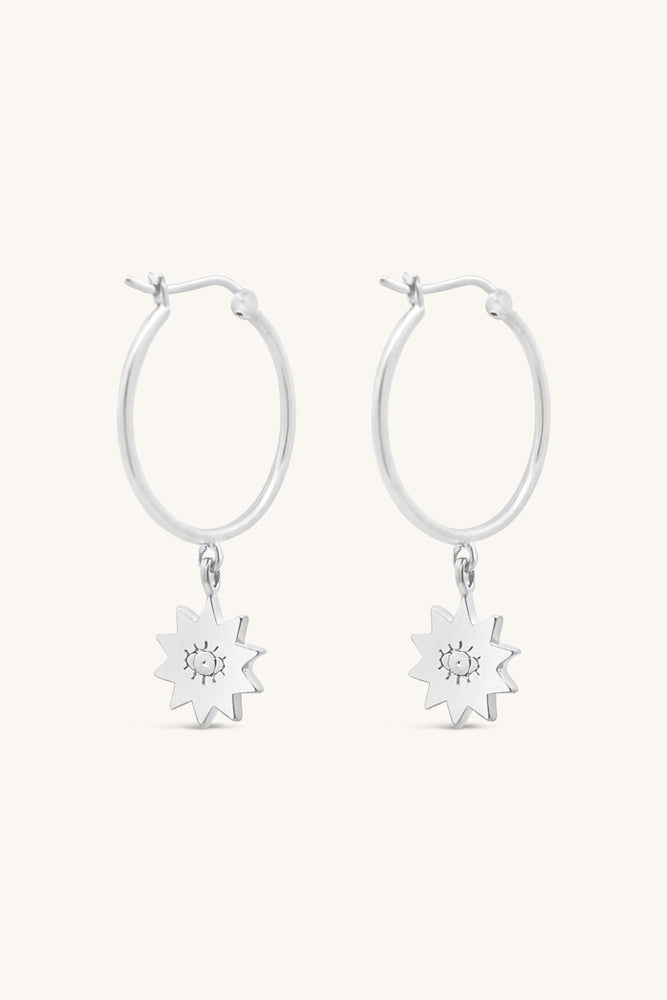 
                      
                        sterling silver luster hoops with star dangle charm sierra winter
                      
                    