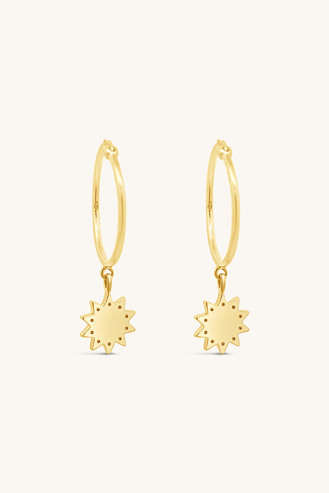 gold vermeil luster hoops with star dangle charm sierra winter