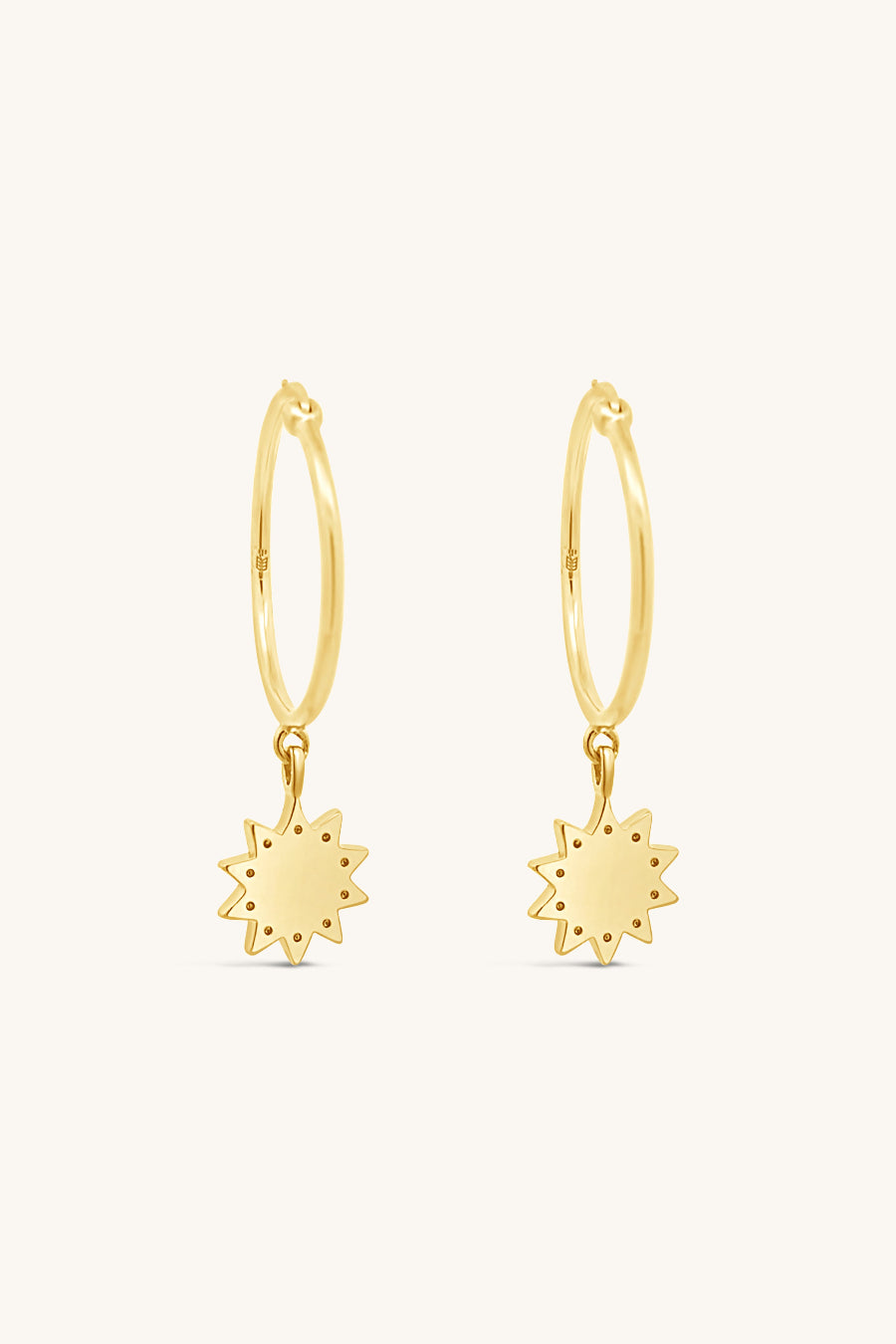 gold vermeil luster hoops with star dangle charm sierra winter
