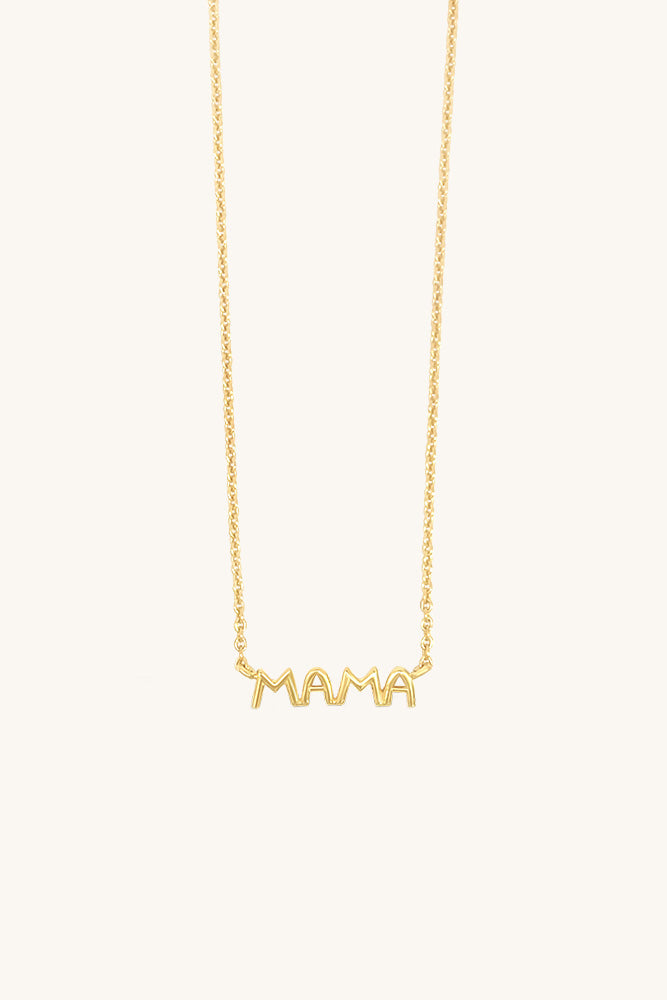 14k gold dainty mama necklace for moms