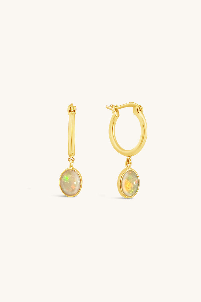 sierra winter jewelry opal moonflower drop hoop earrings