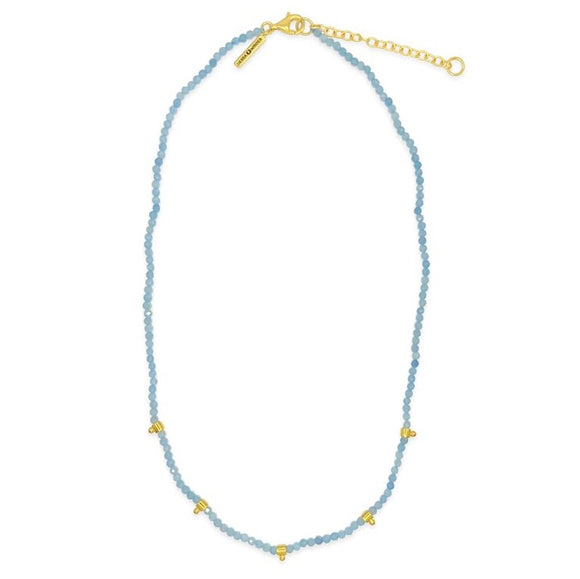 sierra winter aurora aquamarine and gold beaded necklace