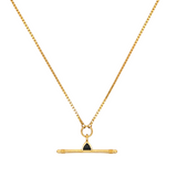 sierra winter gold box chain bar pendant 5 o'clock necklace