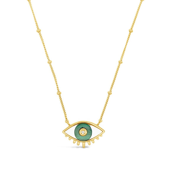 gold vermeil and malachite lover's eye necklace sierra winter