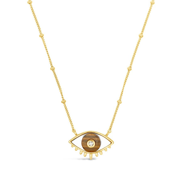 gold vermeil and tiger's eye lover's eye necklace sierra winter
