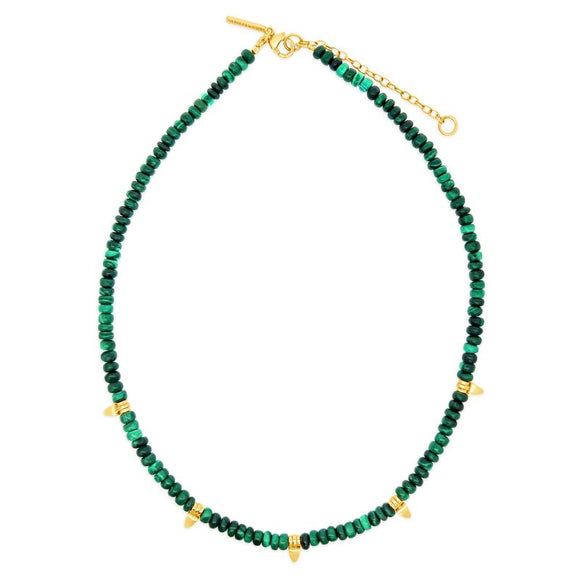 malachite and gold beaded green boa necklace sierra winter
