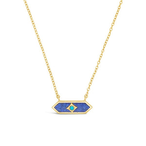 gold vermeil and lapis catalina bar necklace sierra winter