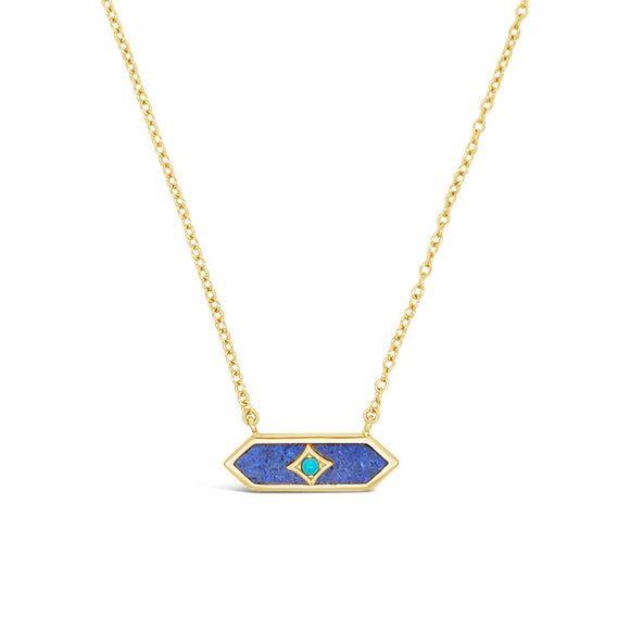 gold vermeil and lapis catalina bar necklace sierra winter