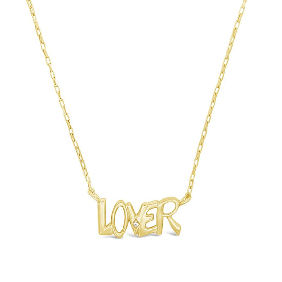 gold vermeil bubble letters lover necklace sierra winter