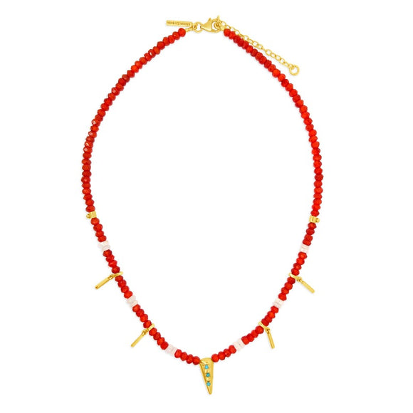 carnelian and gold beaded sundown necklace sierra winter