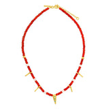 carnelian and gold beaded sundown necklace sierra winter