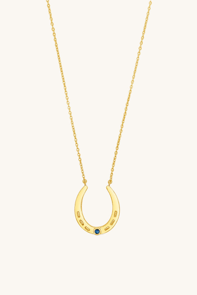 
                      
                        gold vermeil and blue sapphire horseshoe Oakley Necklace
                      
                    