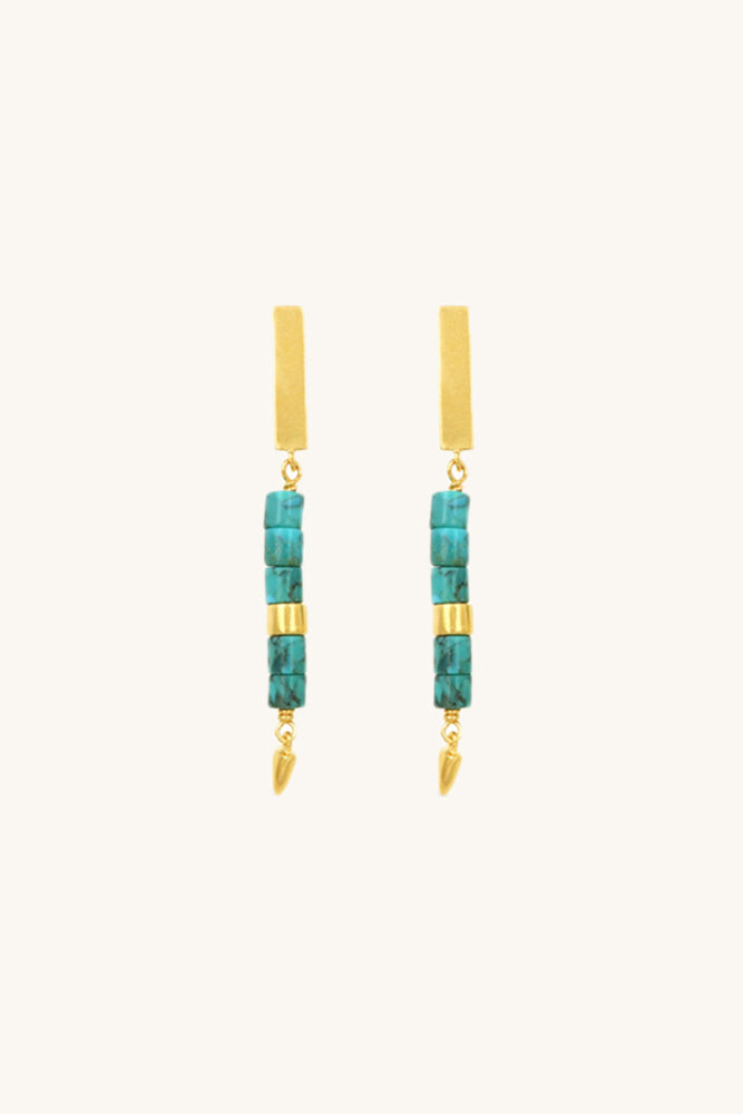 sierra winter gold vermeil turquoise beaded paloma drop earrings