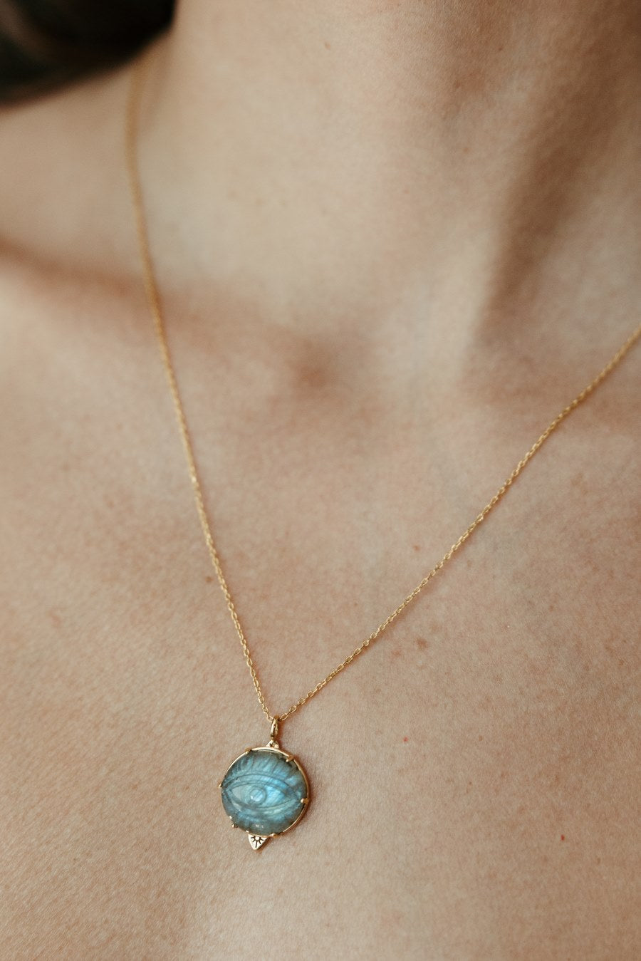 labradorite evil eye aura necklace sierra winter