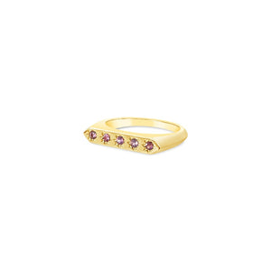 sierra winter gold vermeil pink sapphire constellation thin stacking band ring