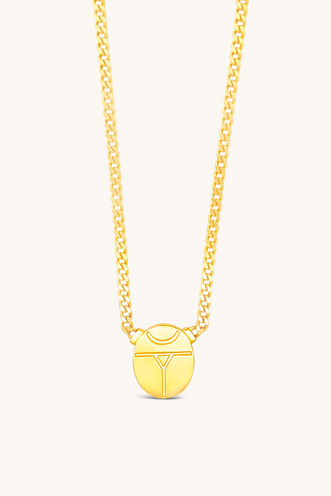 
                      
                        thick gold chain necklace scarab pendant
                      
                    