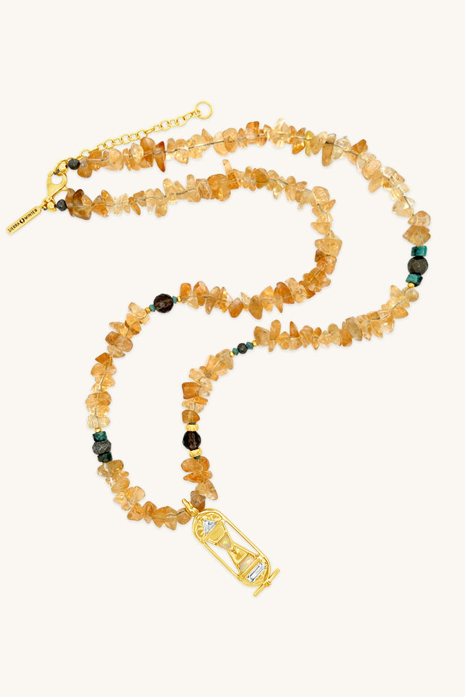 citrine and gold vermeil november birthstone handmade beaded necklace