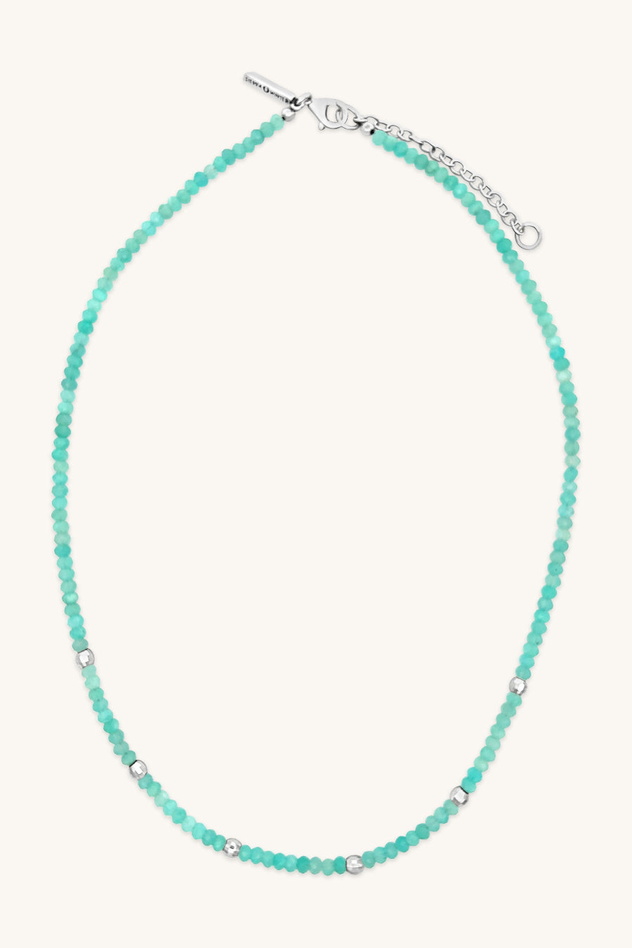 handmade teal beaded necklace with silver accents sierra winter