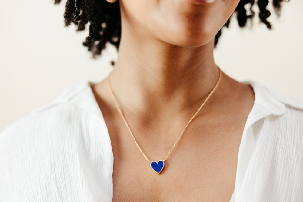 
                      
                        gold and lapis heart lovestruck necklace sierra winter
                      
                    