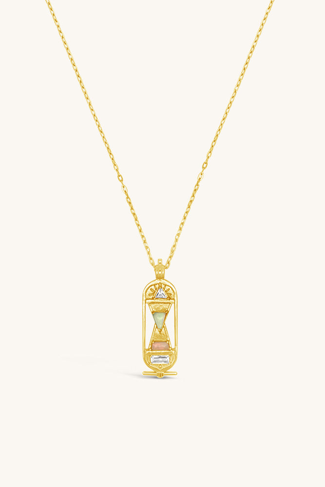 sierra winter cartouche hourglass gold opal sands of time necklace