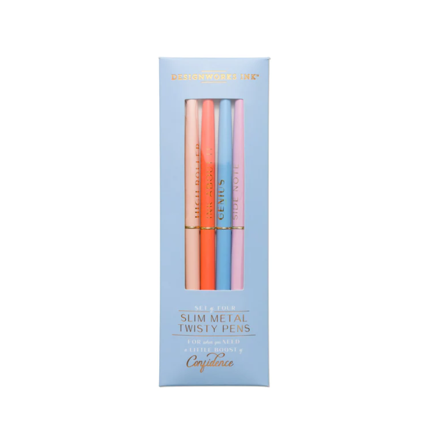 Slim Metal Twisty Pens - Confidence Set