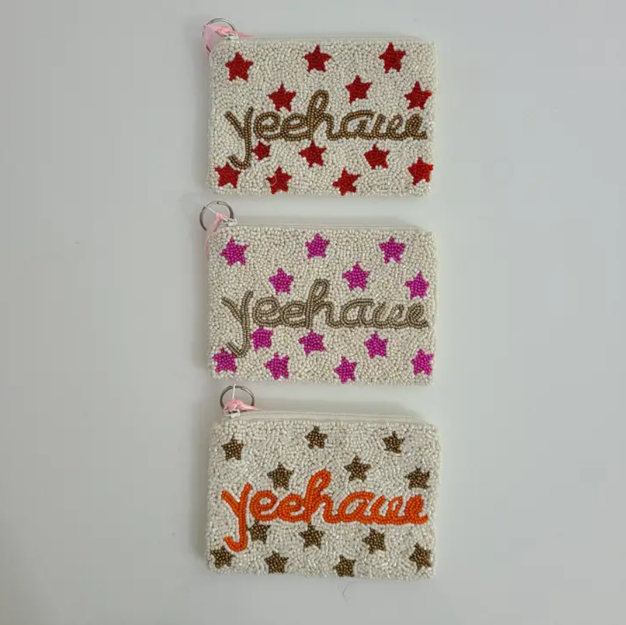 Yeehaw Stars Beaded Coin Purse