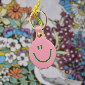 Smiley Face Key Fob in Pink