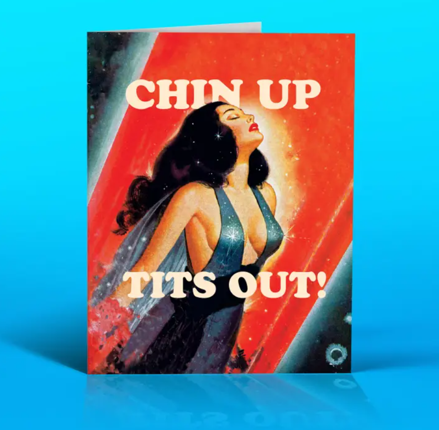 Chin Up Tits Out Card