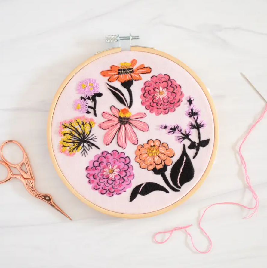 Zinnia Embroidery Kit