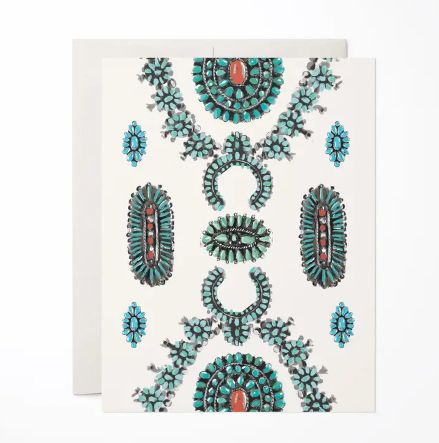 Turquoise Jewels Blank Card