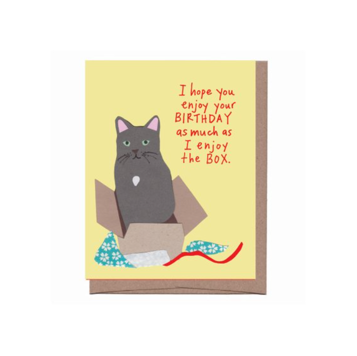 Cat in a Box Birthday Card