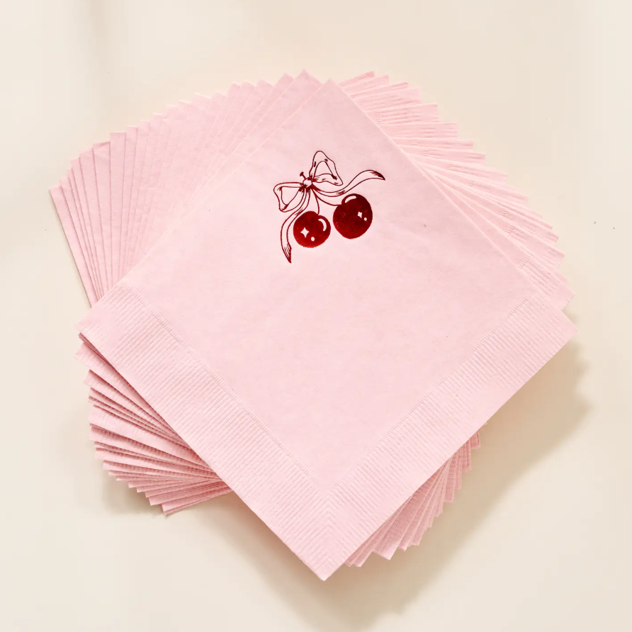 Red Cherries Cocktail Napkins