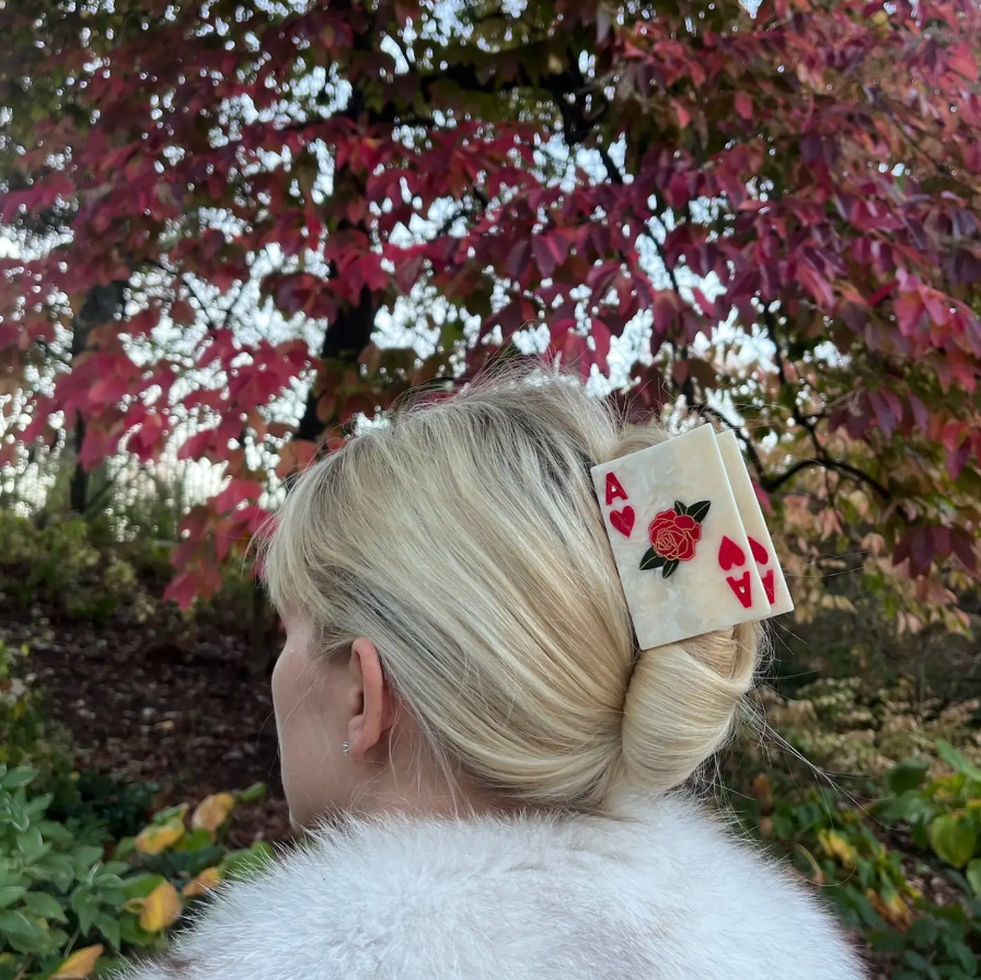 Ace of Hearts Hair Claw Clip