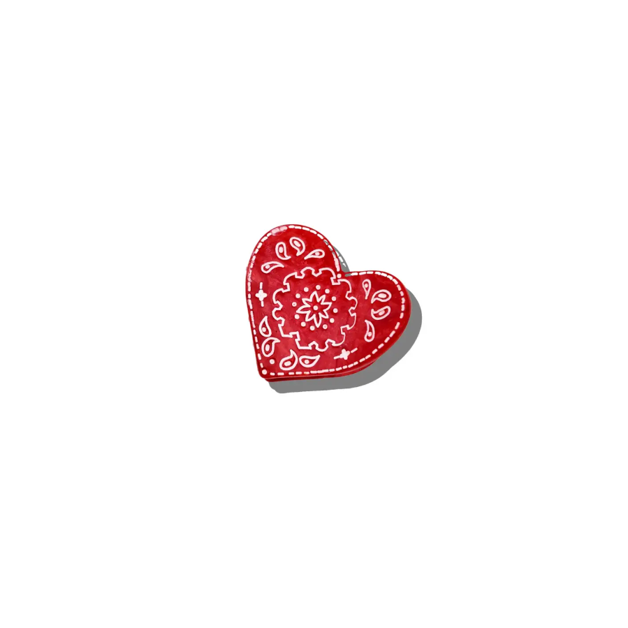Mini Heart Hair Claw Clip in Red