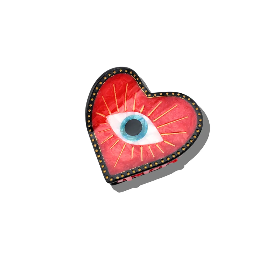 Lucky Eye Heart Hair Claw Clip