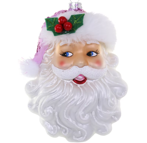 Pink Retro Santa Ornament