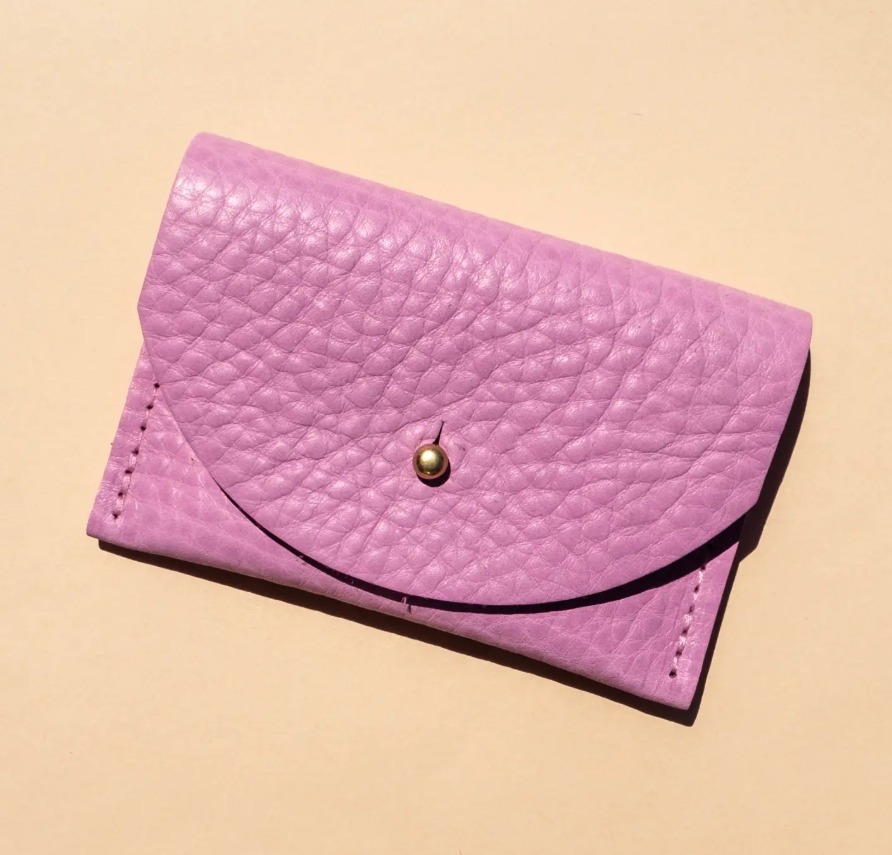 Pink Leather Cardholder