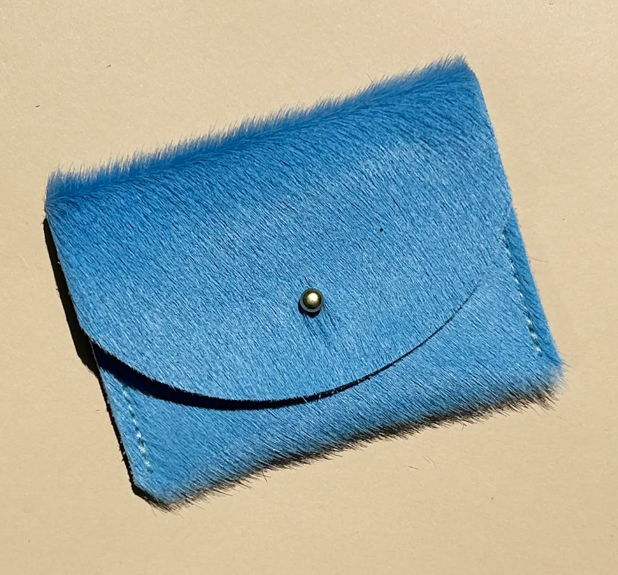 Robin Blue Hair on Hide Cardholder