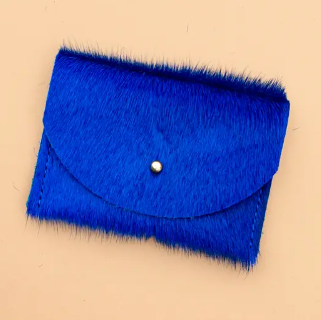 Lapis Hair on Hide Cardholder