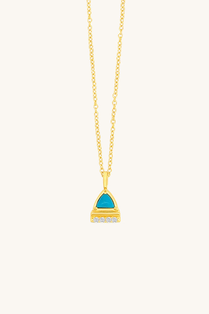 dainty turquoise and gold skye pendant necklace