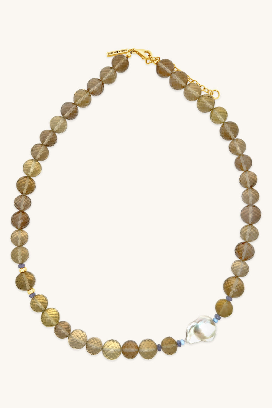 citrine and gold vermeil november birthstone handmade beaded necklace