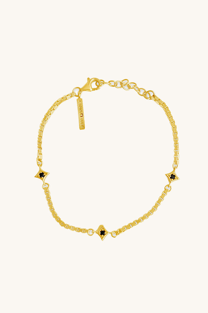 sierra winter gold vermeil and black spinel stardust box chain bracelet